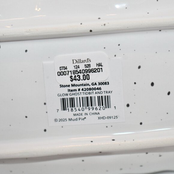 Mud Pie Halloween Collection Glow Ghost Tidbit Tray Set #42080046 NWT - Picture 5 of 5